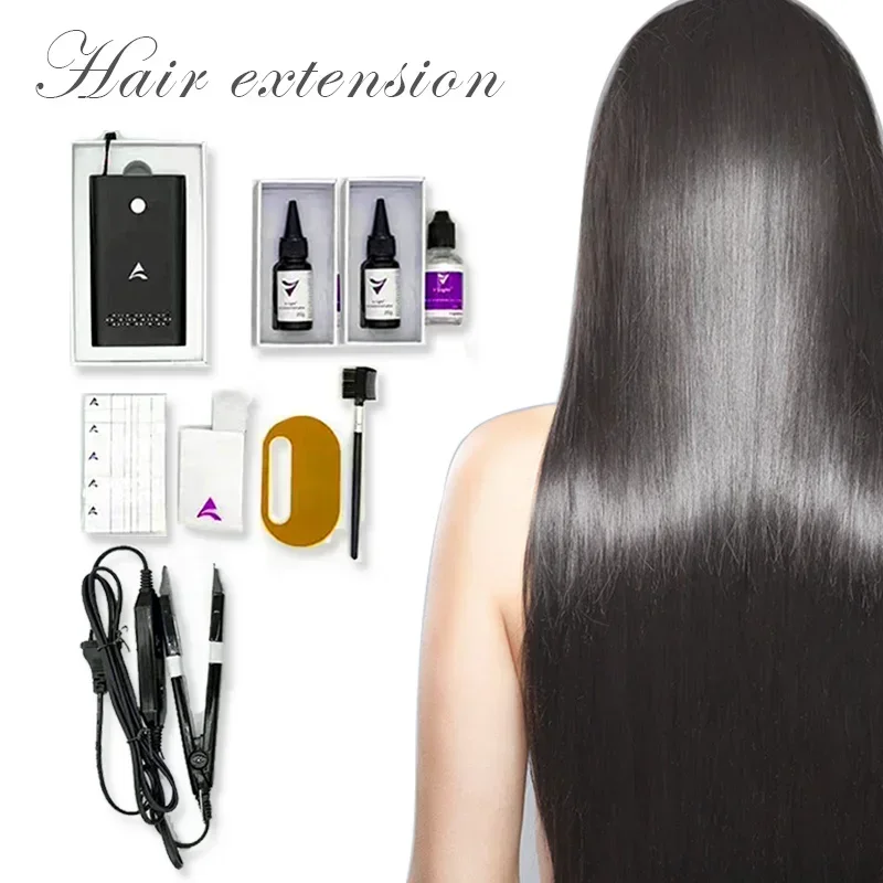 Herramientas  Pegamento Invisible, Juego De Extensiones De Cabello Con Luz En V, Injerto Rápido, Gran Oferta  Fábrica