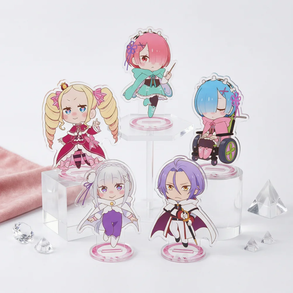 Re:ZERO Starting Life in Another World: Pajama Animal Chibi Acrylic Stand Figure Rem Emilia Ram Beatrice Subaru 10cm KeyRing