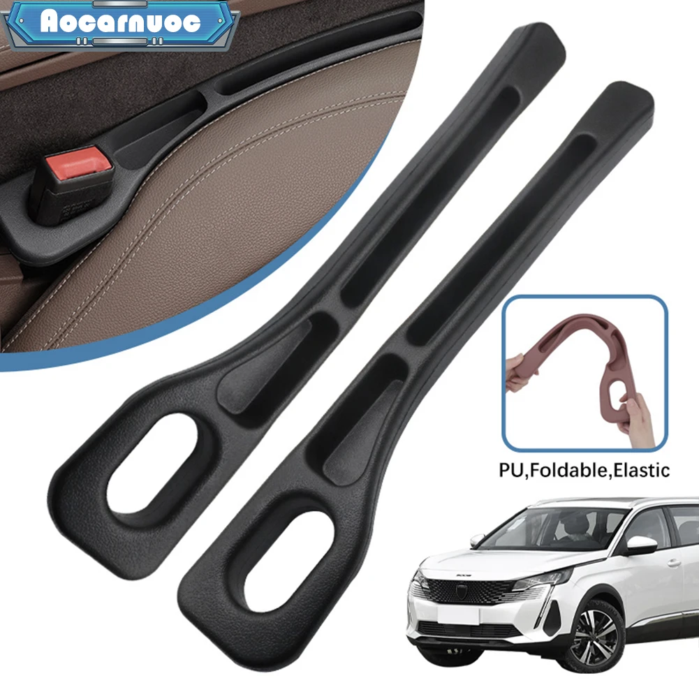 2pcs/set Car Seat Gap Filler Seam Plug Strips Accessories For Peugeot 5008 2009-2015 2016 2017 2018 2019 2020 2021 2022 2023