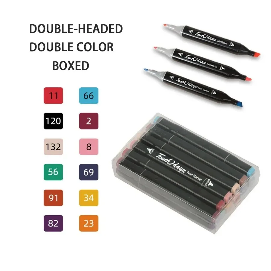 

DoubleHeaded Dual Color Markers,High - Density Fiber TipVivid for Halloween Art,deal Christmas Gift Kids ArtToys,Popular Choice