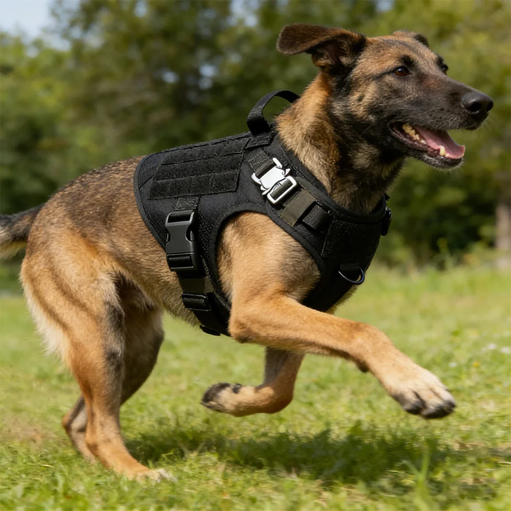 

Регулируемый сверхмощный жилет для собак, тактическая шлейка для домашних животных с быстросъемными пряжками, уличная шлейка для собак для больших/средних собак
