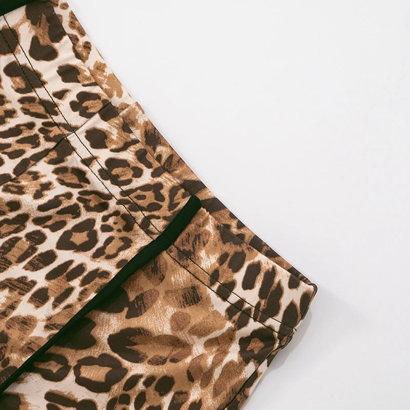 CUTENOVA Dames Sexy Luipaardprint Gestreepte Hoge Taille Slanke Vijf Minuten Shorts Casual Broek Dames Zomer Mode Straatbroek