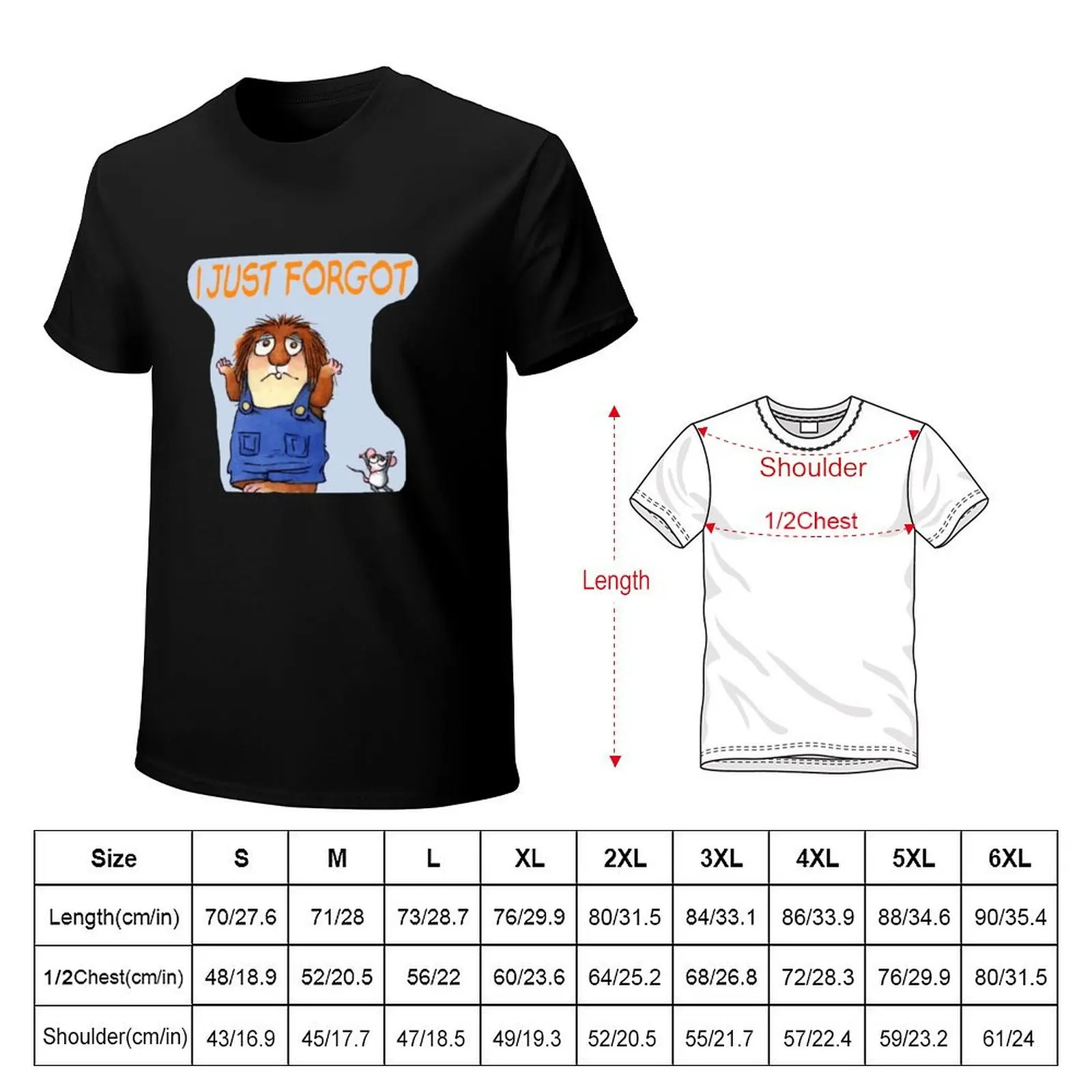 Relatable Little Critter: I just forgot T-Shirt Basic All Season Solid T-Shirt