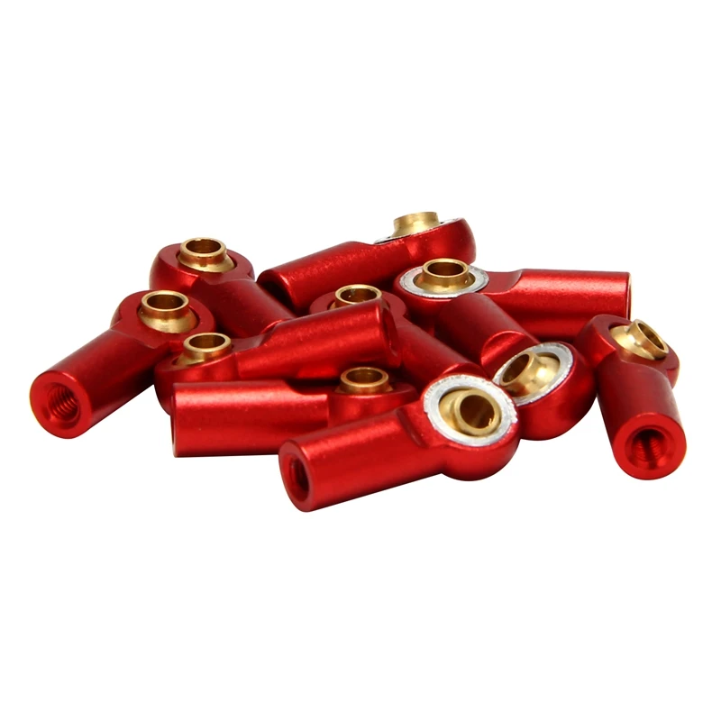 10Pcs M3 Ball Joint Link Bar Rod Seals Ball Head Tie Rod End For 1/10 Rc Truck Car Truck Buggy Red