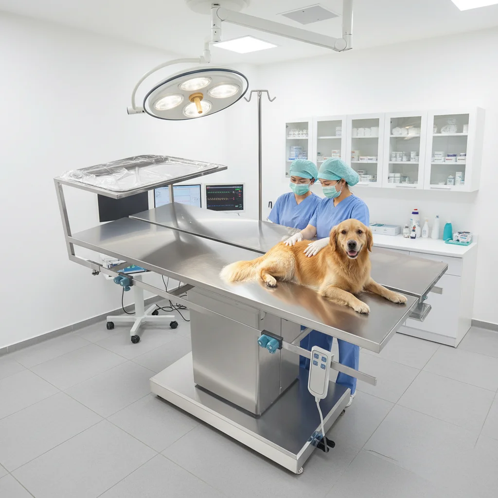 Stainless Steel Electric Pet Examination Operating Table with Forward Backward Tilt Function Hospital Dissection