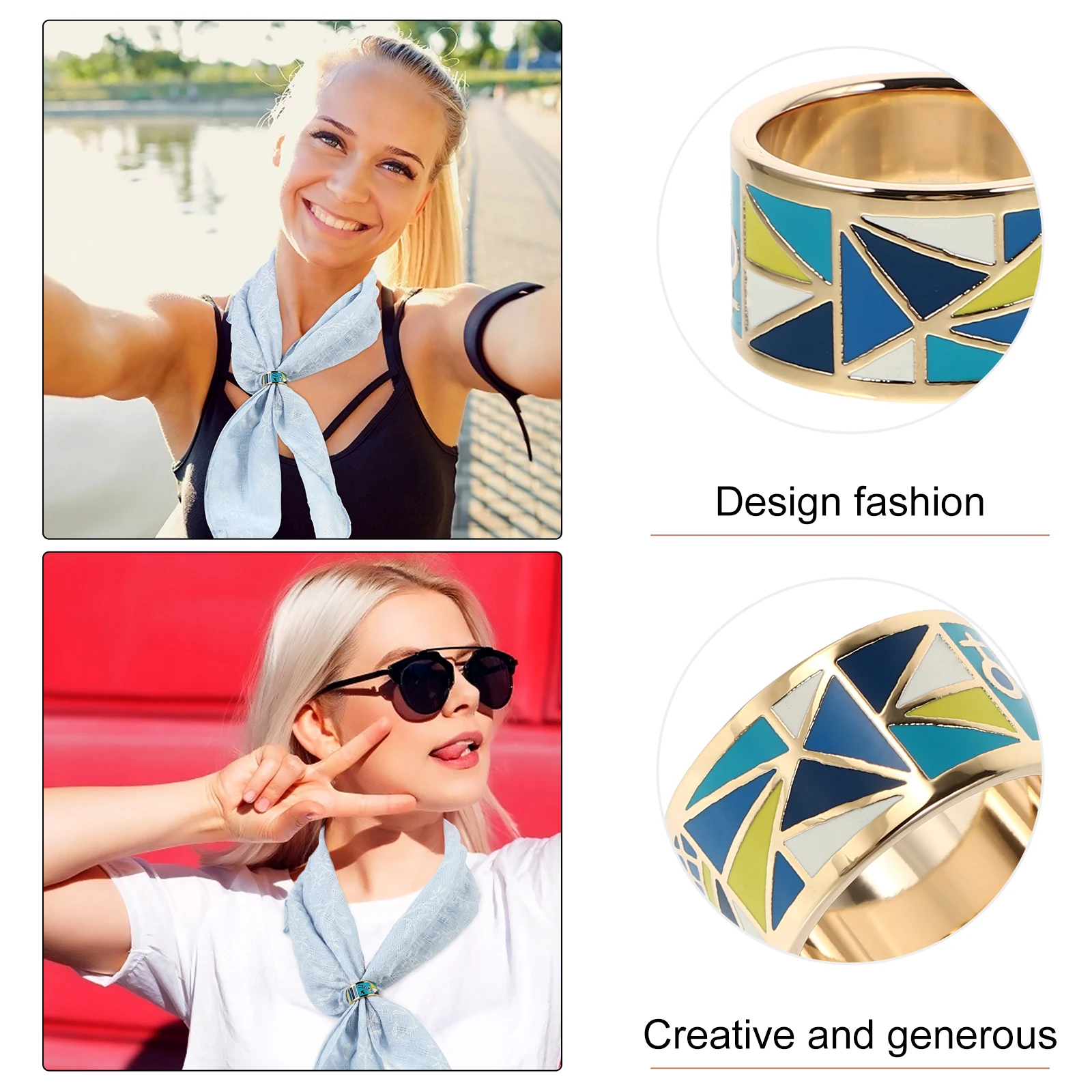 

1pc Titanium Steel Scarf Buckle Fashionable Ring Rust Resistance Durable Lightweight Portable Design Jewelry Accessory
