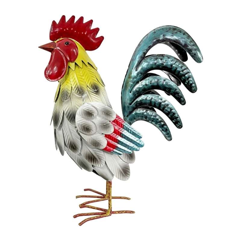 Chicken Ornaments Yard Art Decoration For Backyard Rooster Animals Stakes Animals Sculptures Garden Decoration C7AC