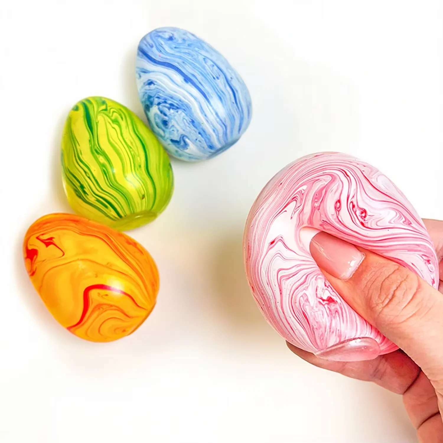 marble-pattern-egg-shaped-slow-rebound-maltose-ornament-soft-squeeze-stress-relief-decor-novelty-easter-themed-table-display-p