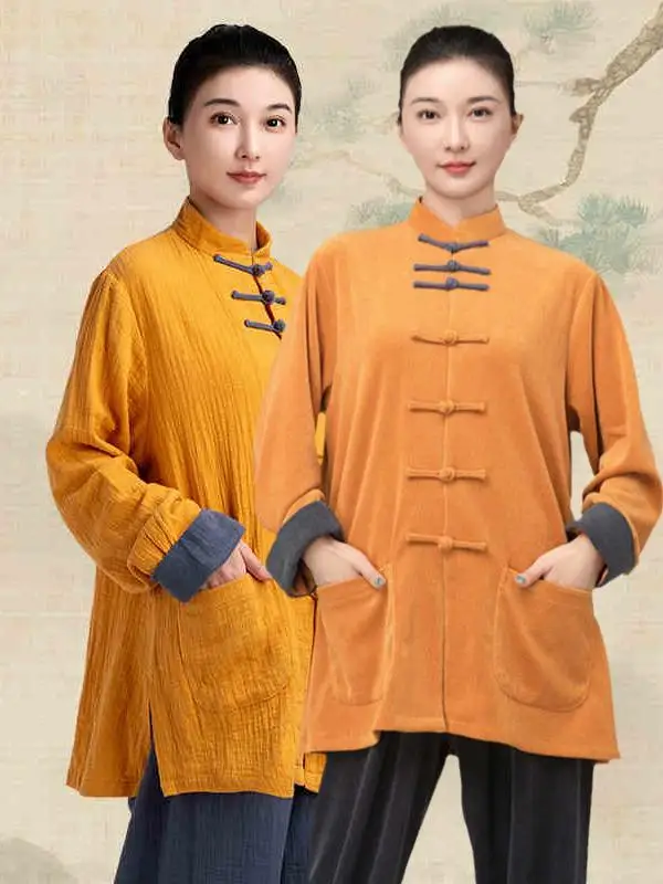 

Двухслойный утолщенный костюм тай-дизи из хлопка и льна, женская спортивная одежда, мужская новая высококачественная теплая весна, осень-зима