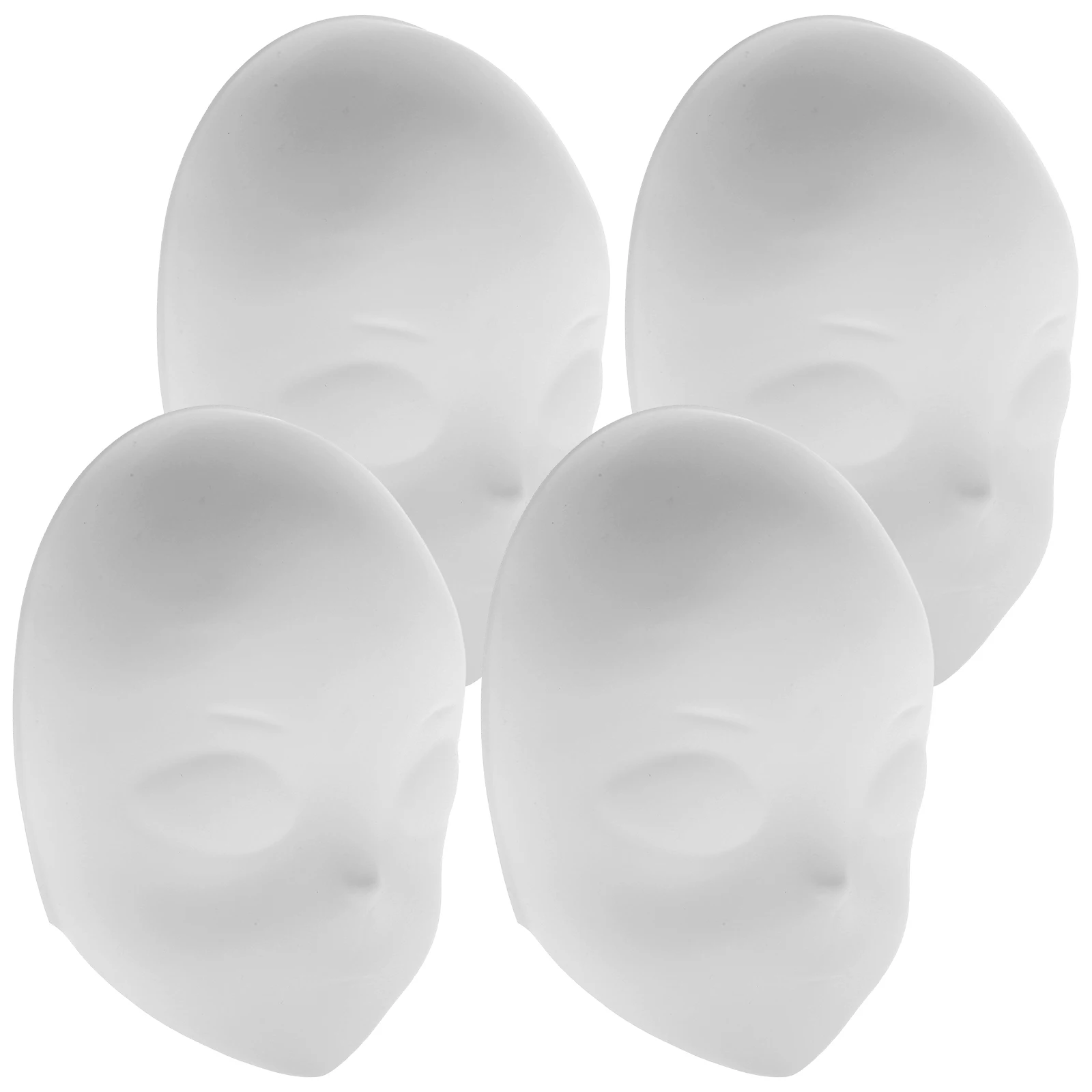 4 Pcs Halloween Fox Face Mask Plain Masks to Decorate Painted White Pvc Diy Blank