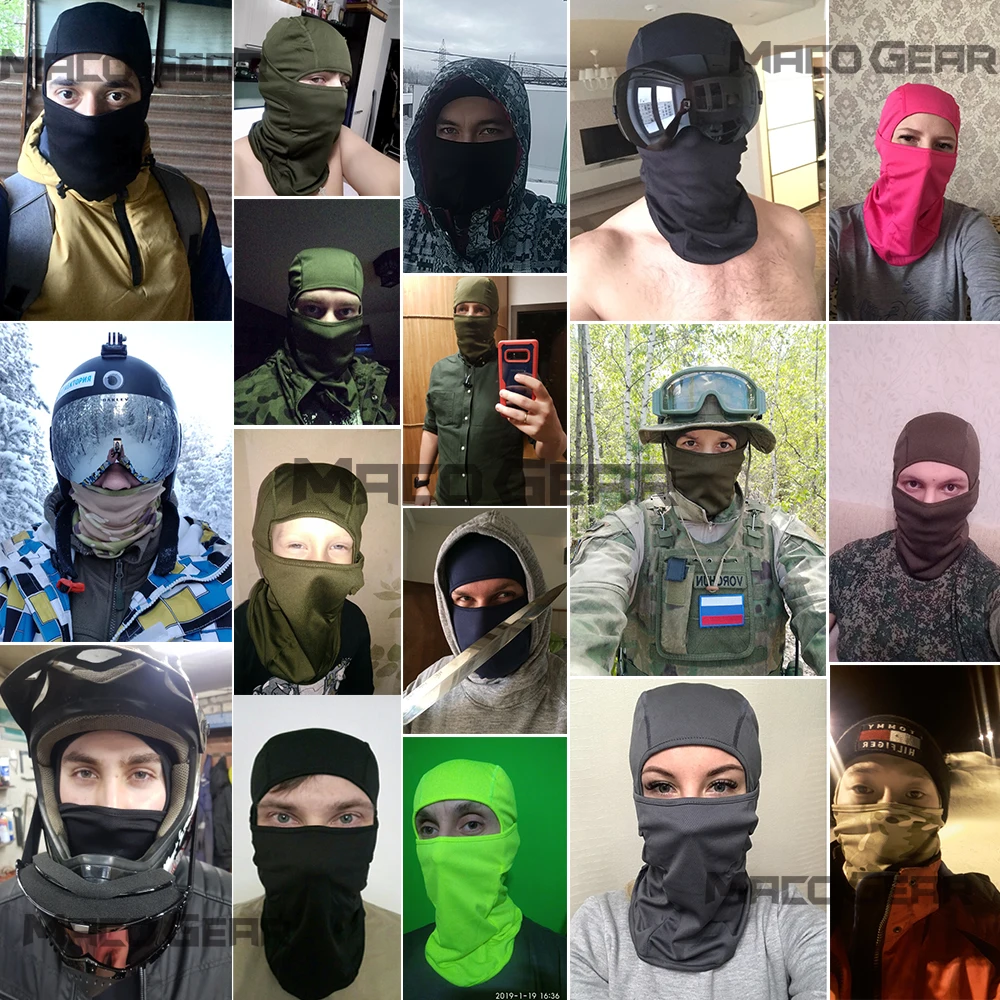 3PCS Quick-drying Balaclava Cycling Full Face Cover Breathable Masks Motorcycle Hood Cap Sports Hiking Windproof Ski Neck Gaiter