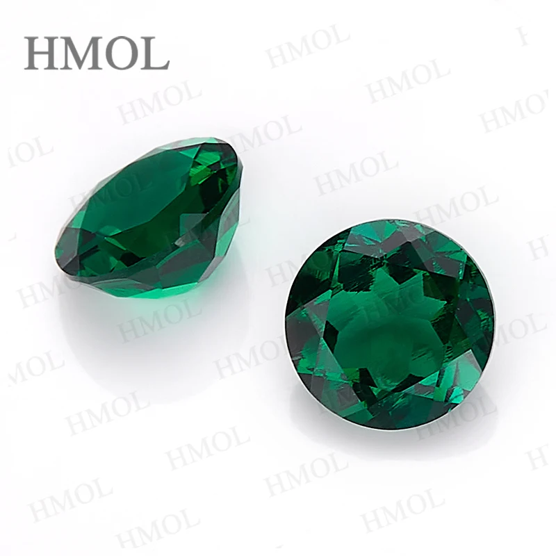 Lab Grown Zambian Emerald Round Cut Green Color Hydrothermal Hand Cut With Cracks Inclusions Inside Selectable AGL Certificate - Image 4