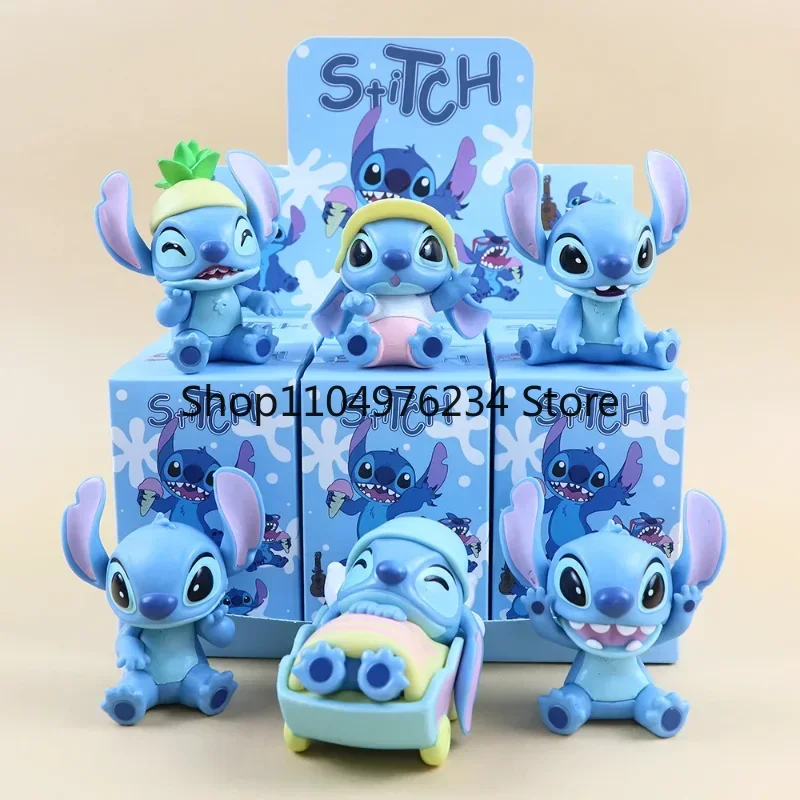 @ Miniso Kawaii ستيتش دوت الشكل صندوق أعمى أنيمي سيارة كعكة غرفة ديكور دمية نموذج هدية عيد ميلاد لفتاة صندوق غامض جديد