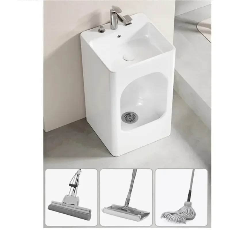 Household mop pool integrated column basin bathroom balcony floor standing washbasin new multifunctional foot washing pool