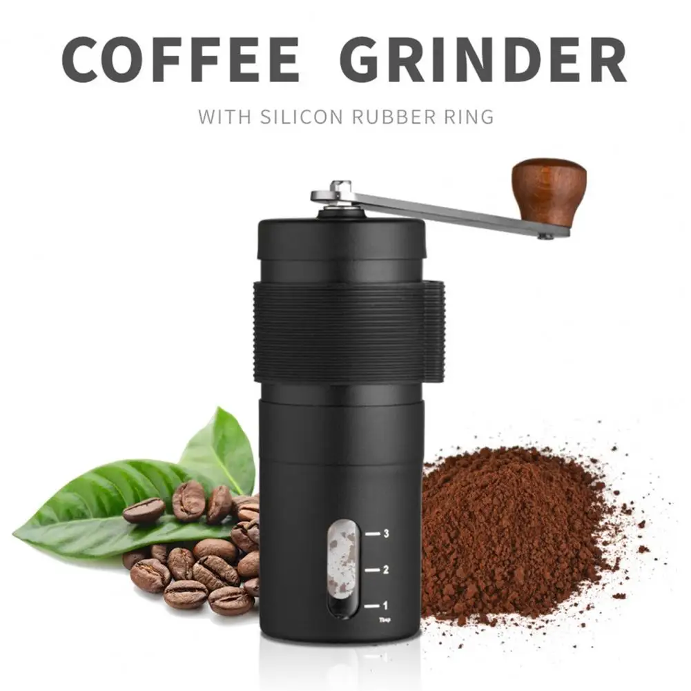 Coffee Grinder Stainless Steel Manual Coffee Grinder Mini Portable Bean Grinder with Grinding Precision for Home Office Travel