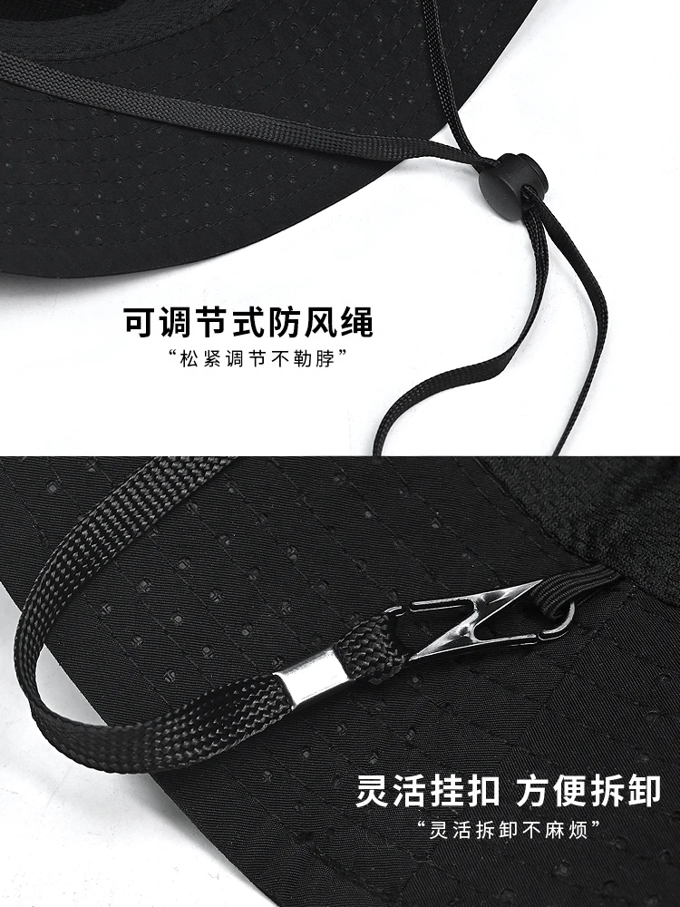 Hong Kong SQD brand new all net fisherman hat men ins trendy sun visor hat basin hat men summer mesh breathable hat