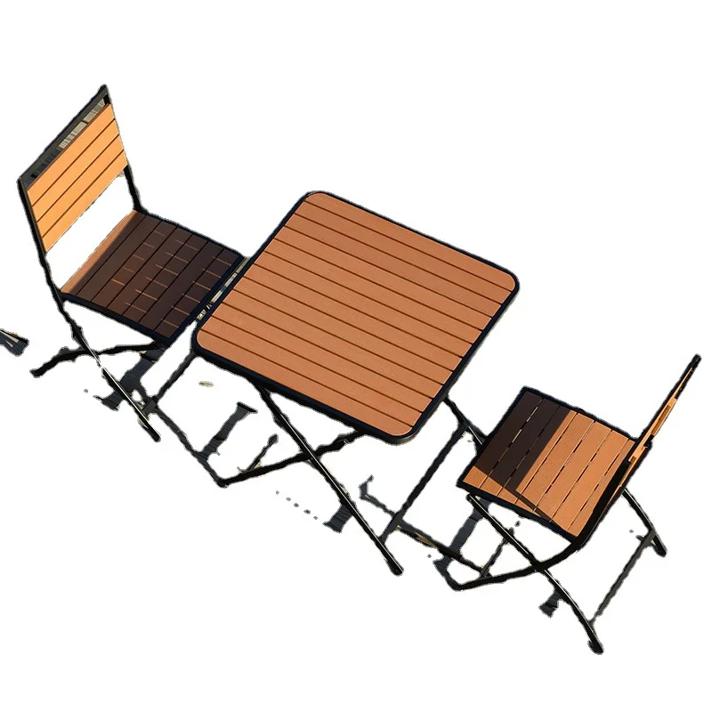 

Wooden table, coffee shop, table and chair combination, coffee table, folding plastic wood
