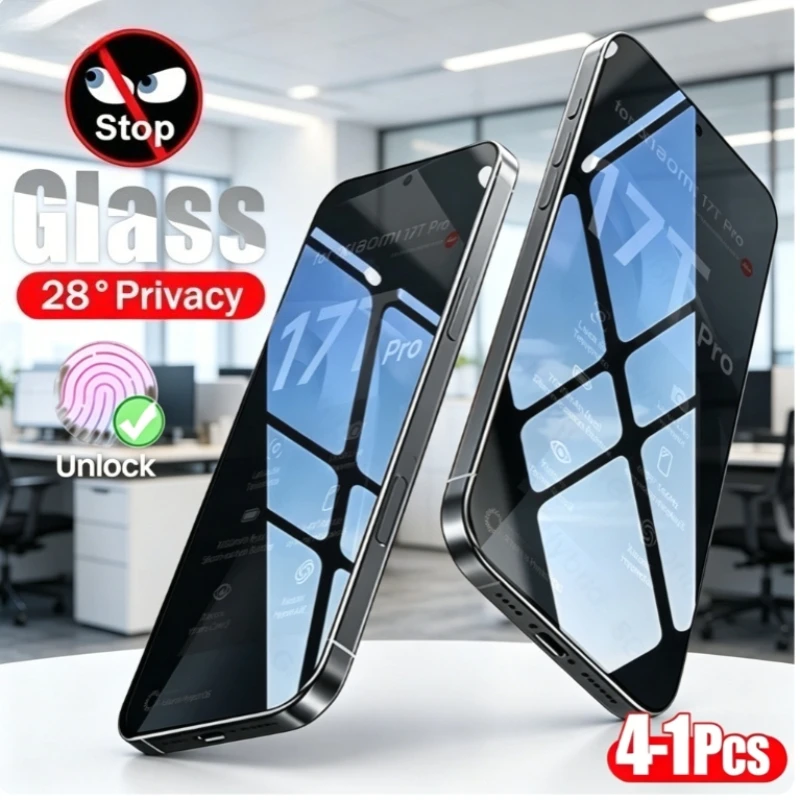 4-1Pcs Anti-Spy Screen Protector for Xiaomi 17T Pro 5G Privacy Protective Glass on Xiaomi17T Xiaomi17TPro Global 9H Unlock Film