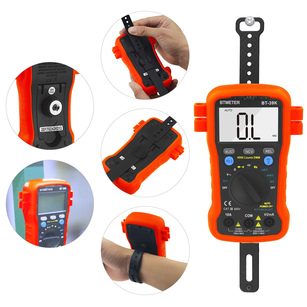 

Portable Digital Multimeter CAT III 600V NCV Detector AC DC Volt Amp Ohm Capacitance Frequency Tester for Electrician Repair
