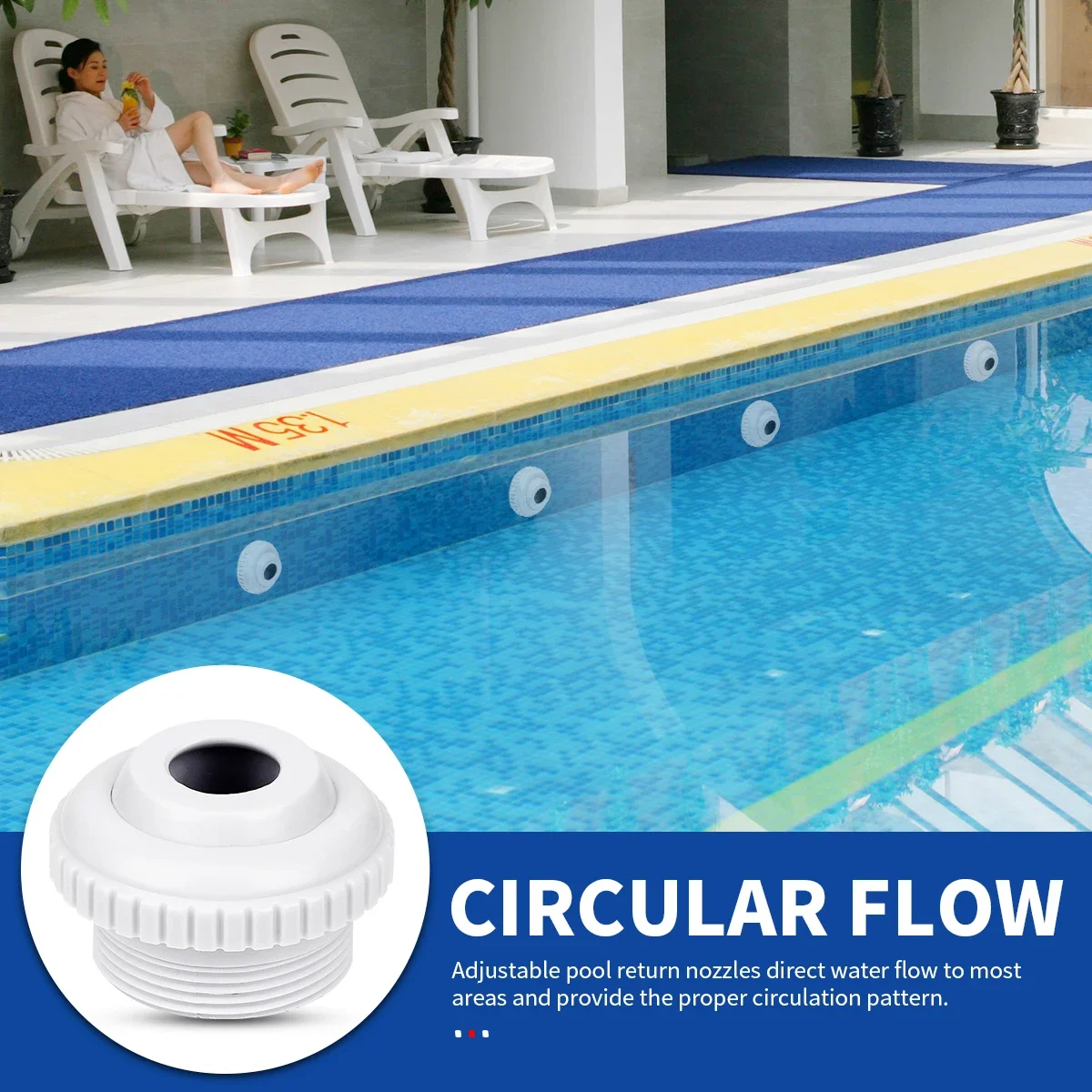 3/2/1PCS Swimming Pool Spa Return Jet Spout Adjustable Water Inlet Outlet Massage Nozzle Bathtub Pipe Connector Pool Accessories