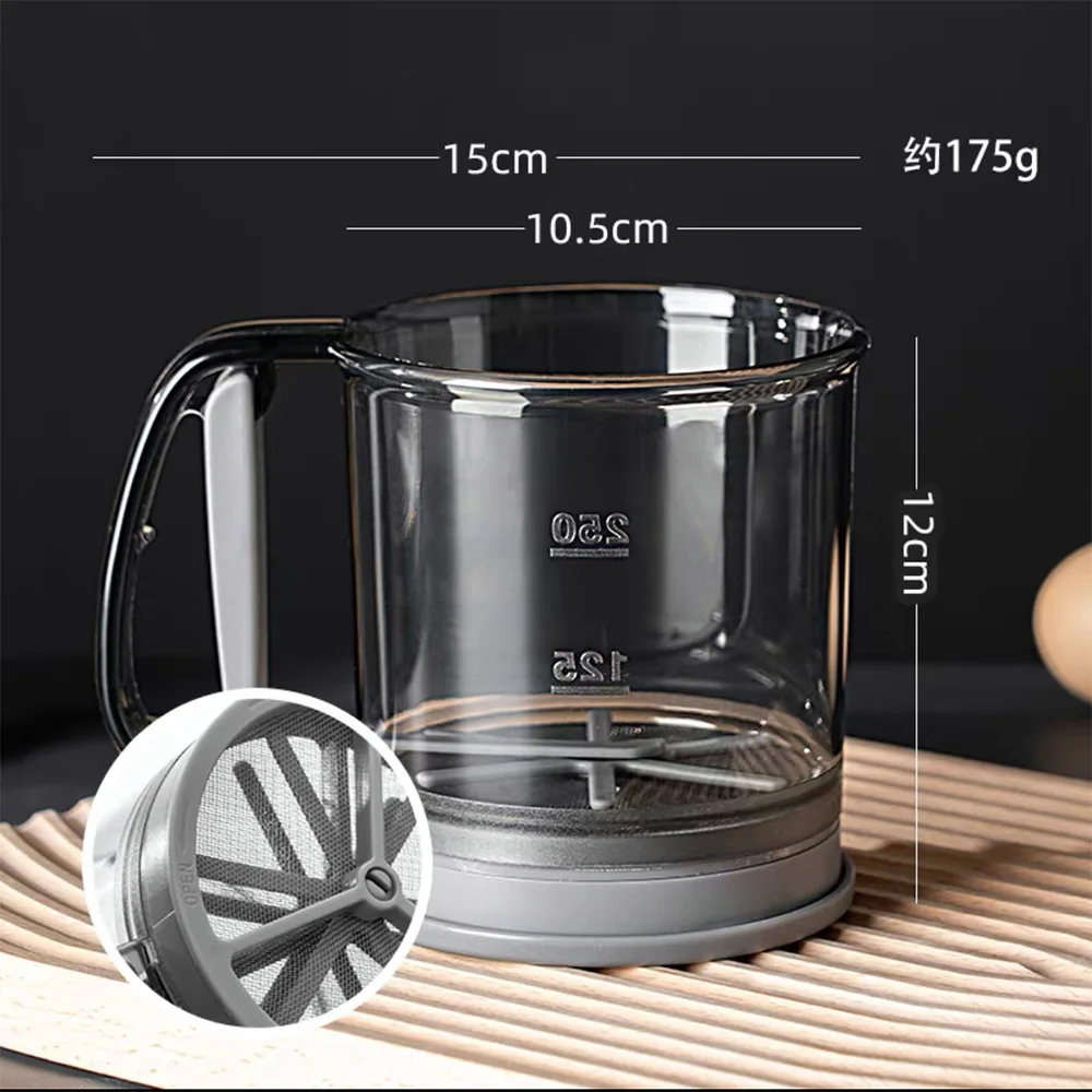 1PC Semi-automatic Flour Sieve Creative Baking Manual Flour Sieve Handheld Flour Filter Flour for Kitchen Gadget Flour Sieves images - 6