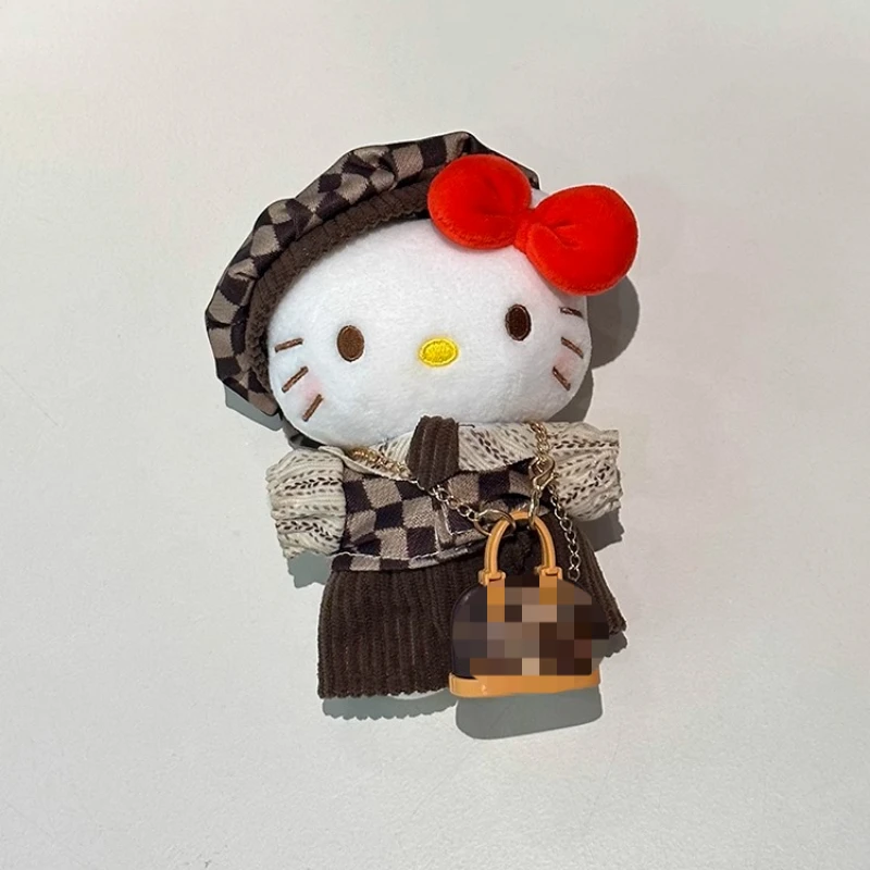 أزياء سانريو Kawaii مرحبا كيتي المفاتيح زهرة قديمة النمط البريطاني المفاتيح على ظهره شماعات لطيف زوجين على ظهره سحر الفتيات #6