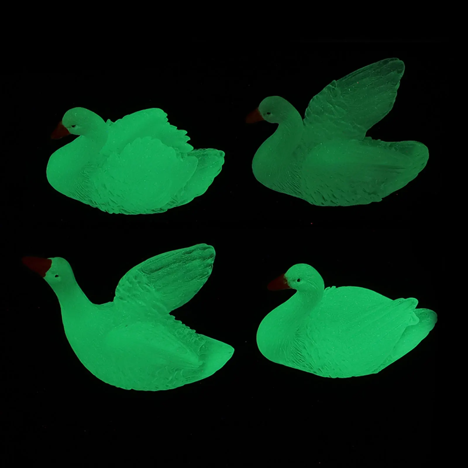 

8pcs Night Glow Decorations Resin Mini Figurines Garden Accessories Fish Tank Tabletop Landscape Statues Miniature Swan