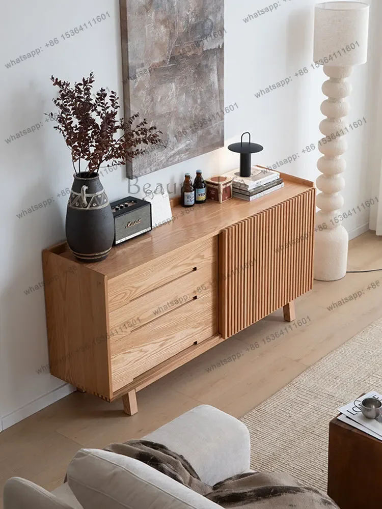 

yj21 Japanese-style solid wood dining side cabinet, log living room, tea storage, entrance storage cabinet