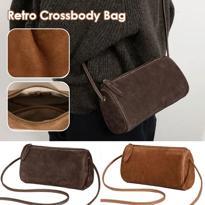 

Retro Suede Shoulder Bag Women's Lazy Style Simple Square Commuter Mobile Phone Bag Casual Versatile Crossbody Handbag