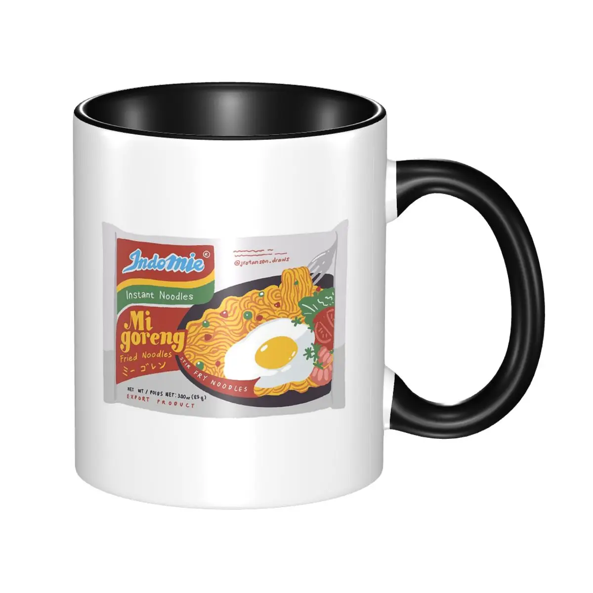Taza de cerámica divertida con diseño de Mie Goreng Indomie, tazas de café, tazas de té, taza de leche, regalos para amigos