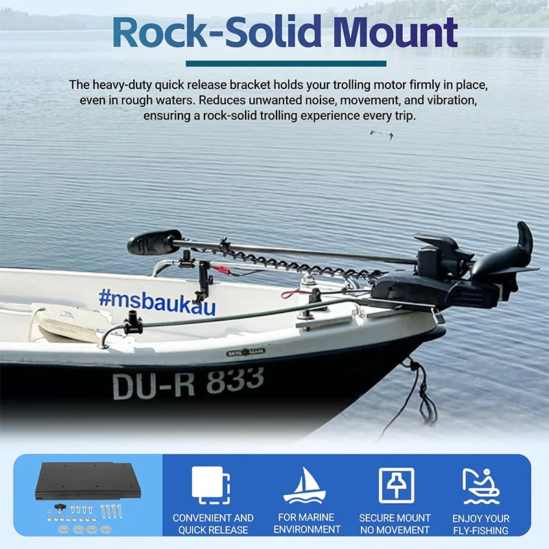 Trolling Motor Quick Release Mount Bracket – Composite For Minn Kota Ulterra, Terrova, PowerDrive V2 & Riptide, Replaces RTA-17