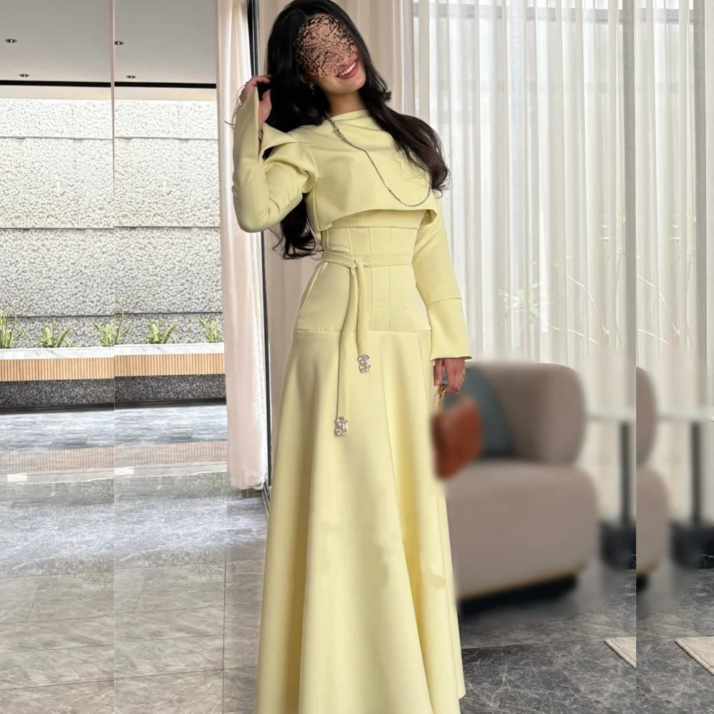 

Элегантное классическое вечернее платье на заказ с поясом, длинными рукавами, А-силуэта, длинное, для торжественных мероприятий, высокого качества