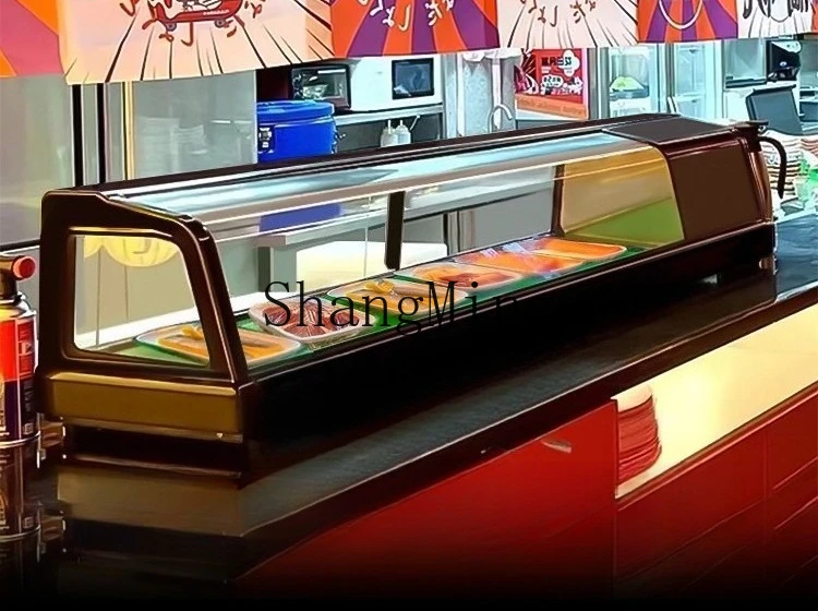 ZYY salmon sushi refrigerated fresh-keeping cabinet desktop direct cooling single-layer fresh-keeping commercial freezer