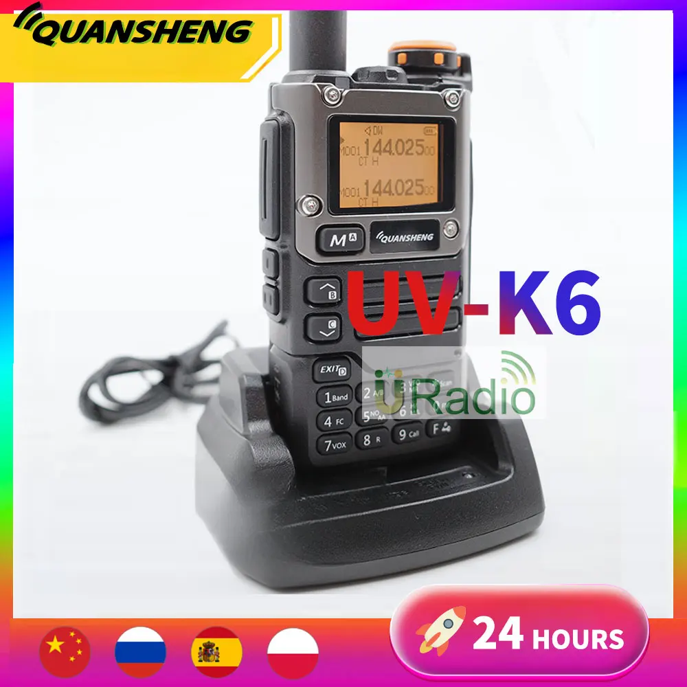 Quansheng UV K5 (8) Walkie Talkie UV-K6 5W Am Fm Two Way Radio UV-K58 Commutator Station TyepC Amateur Ham Wireless Set UV-K5 V2