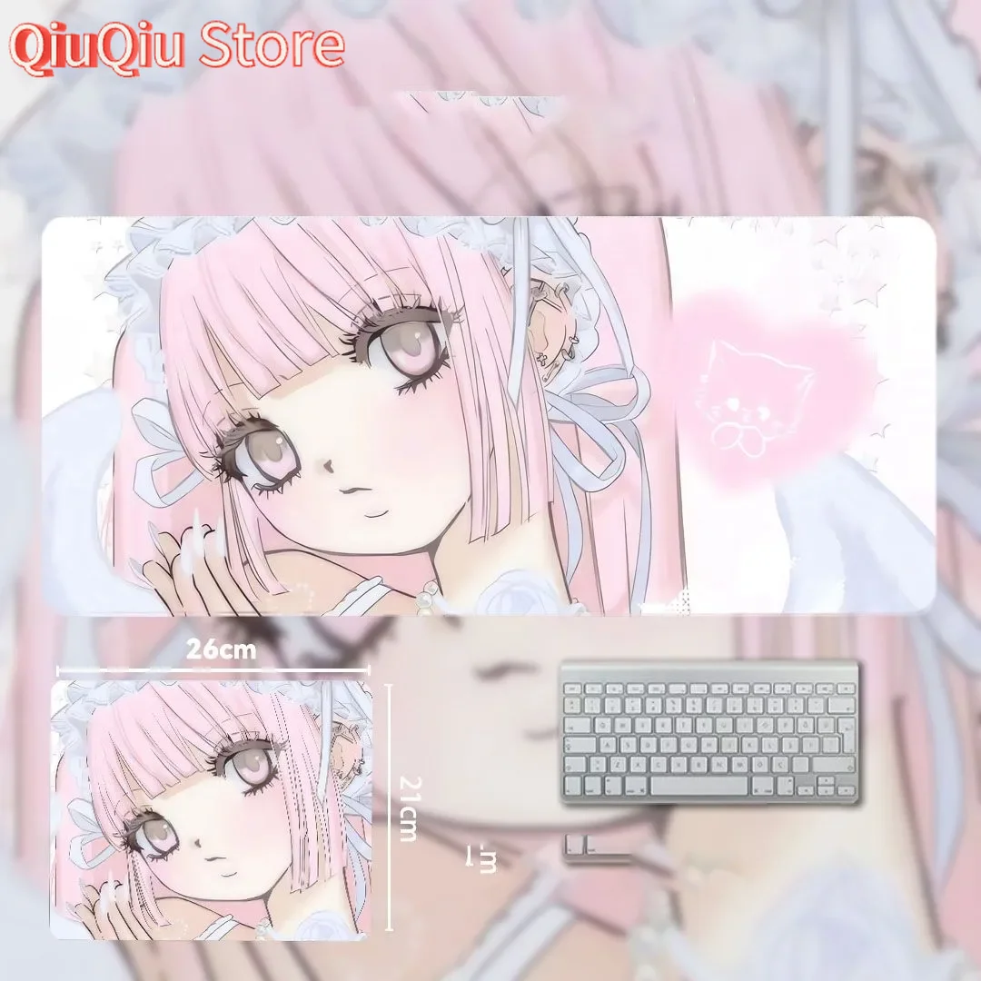 

Kawaii мультфильм Ins милый аниме девушка XXL коврик для мыши из искусственной кожи геймер ПК компьютерная клавиатура аксессуары коврик игровой стол настольный коврик