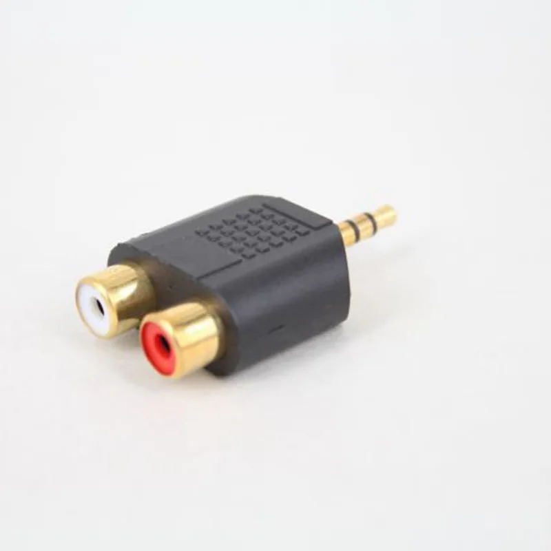 Gold Plated 3.5mm Male To Red And White 2rca Female Audio Adapter Dual Channel Connector Adapter Converter 1 To 2 Plugs B4