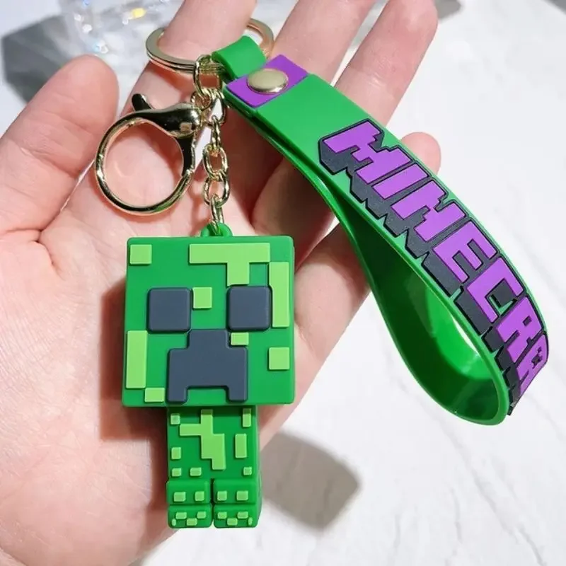 New Creativity My World 3D Sandbox Game Keychain Minecraft Couple Keychain Bag Pendant Cos Action Figure