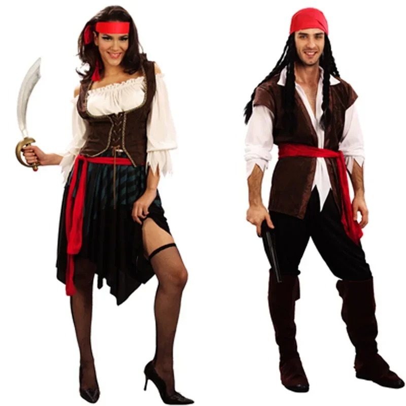 captain pirates caribbean Jack Sparrow Pirate fantasia Adult Cosplay Fancy Dress Carnival Halloween Cosplay Costume Women Men