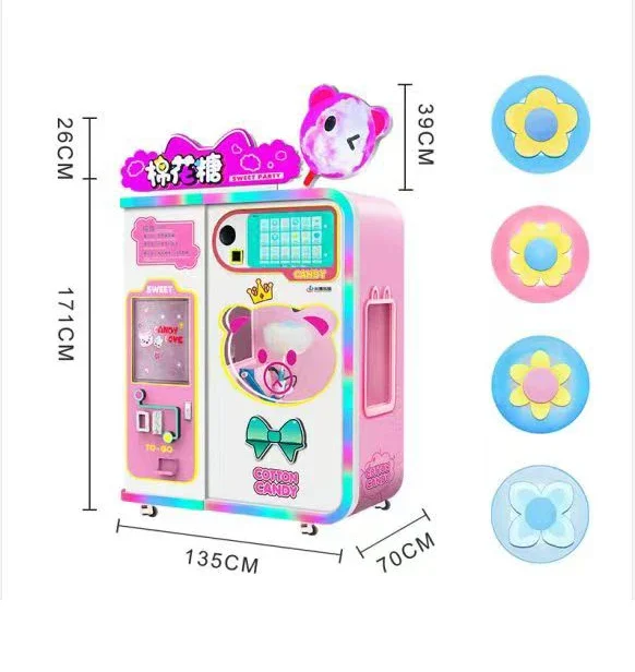 Factory Direct Candy Floss Vending Machine Automatic Cleaning Support Multi-Language Commercial Cotton Candy Machine
