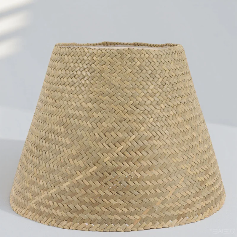 

Woven Rattan Lamp Shade Braided Vintage Style Decorative for Table Desk Floor Lamps Light Cover Rattan Lamp Shade