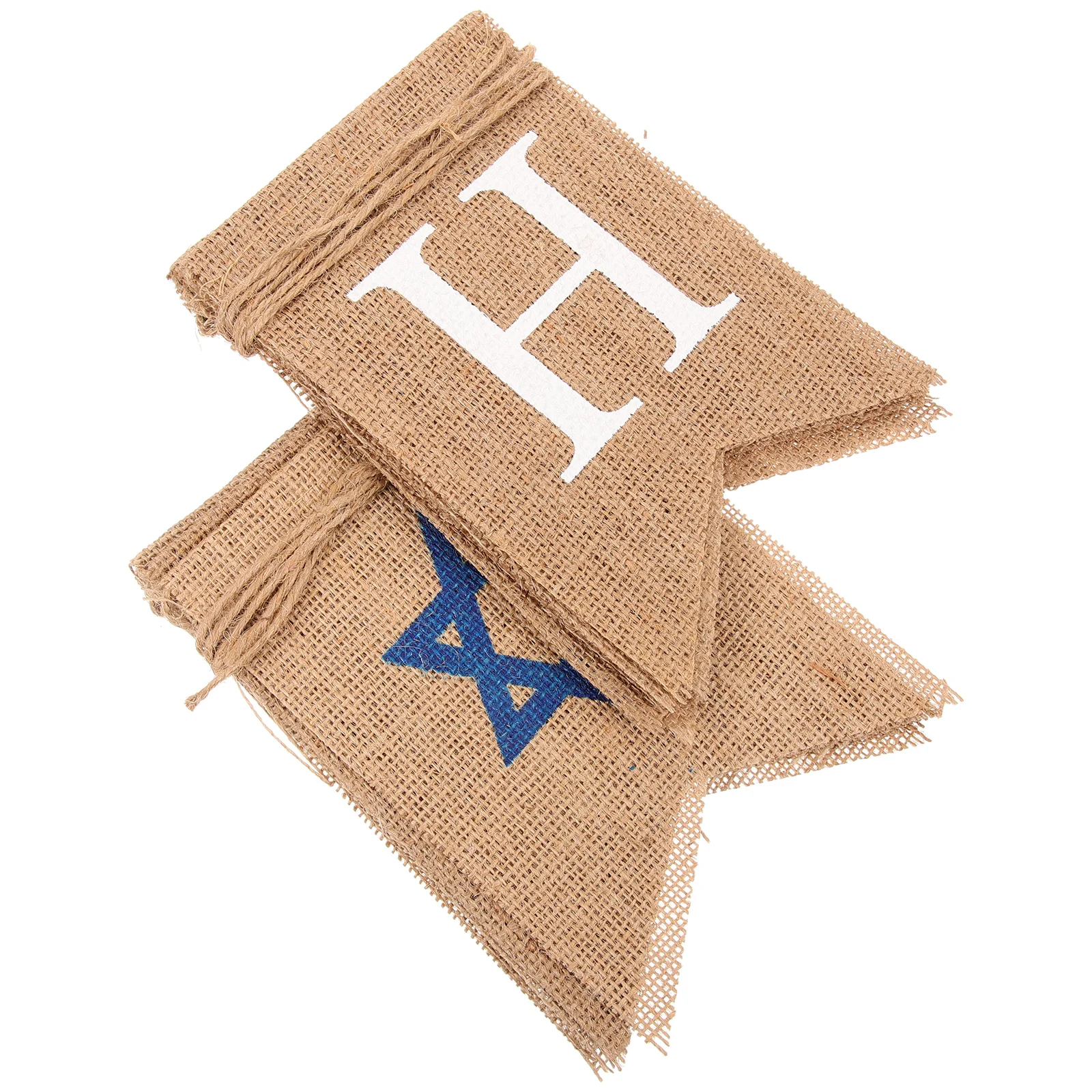 

HAPPY HANUKKAH Letters Bunting Banner Decoration Linen Burlap Banner Swallowtail Pull Flag Party Supplies