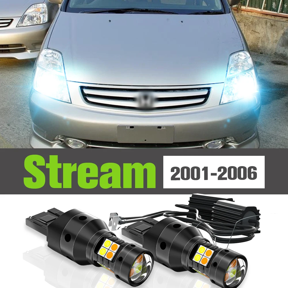 

2x LED Dual Mode Turn Signal+Daytime Running Light DRL Accessories Lamp For Honda Stream 2001-2006 2002 2003 2004 2005