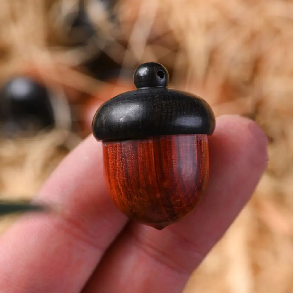 Mini Outdoor Acorn Shape Mini Sandalwood Rescue Pill Case Granule Storage Box Medicine Pill Box Medicine Tablet Container