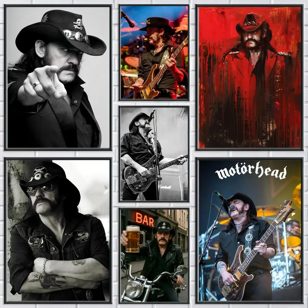 Póster de cantante L-lemmy Kilmister, pegatinas de pared modernas y elegantes para decoración del hogar, arte de pared para dormitorio y sala de estar