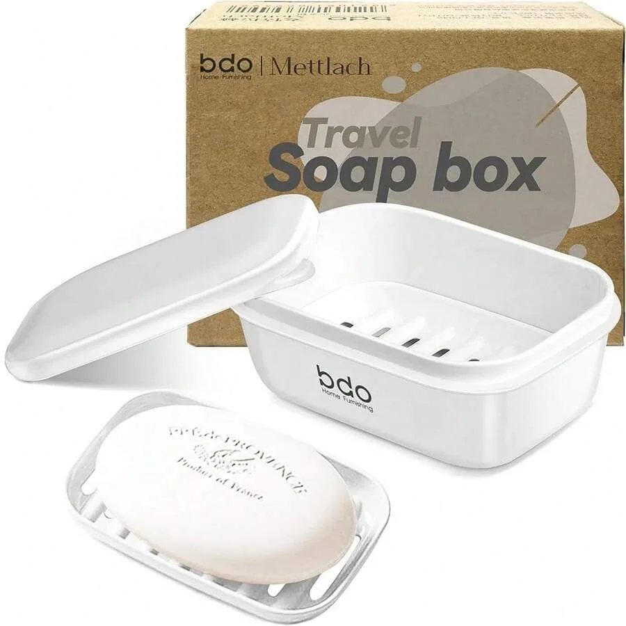 

Travel Soap Case, Leakproof Soap Container With Lid, Portable Bar Soap Holder For Traveling, Soap Dishe For Bathroom, Shower, G