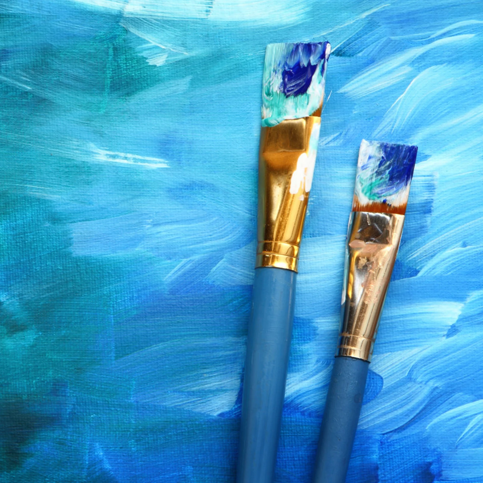 

20pcs Painting Brushes Set Watercolor Oil Diy Craft Art Tools Durable Flat Tip Pointed Bristles Creative Gift For Adults