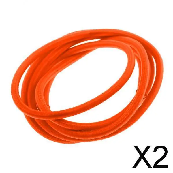 2X 4mm Elastic Bungee Rope Marine Shock Cord - Tie Down Roof Racks 2m Orange