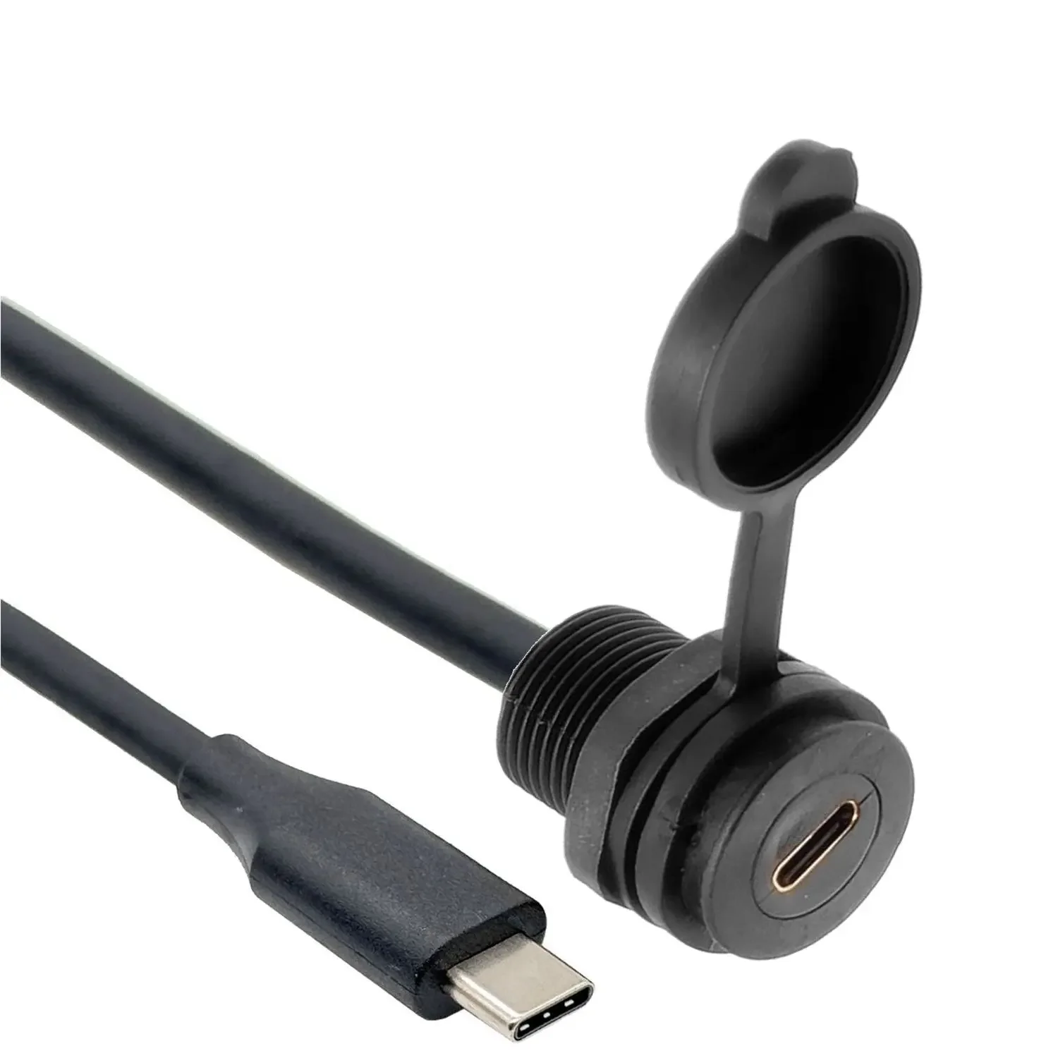 50CM Szybki wodoodporny kabel USB-C 10Gb typu c 3.1 IP 67 Męski do montażu panelowego Wodoodporne złącze Przedłużacz 30cm