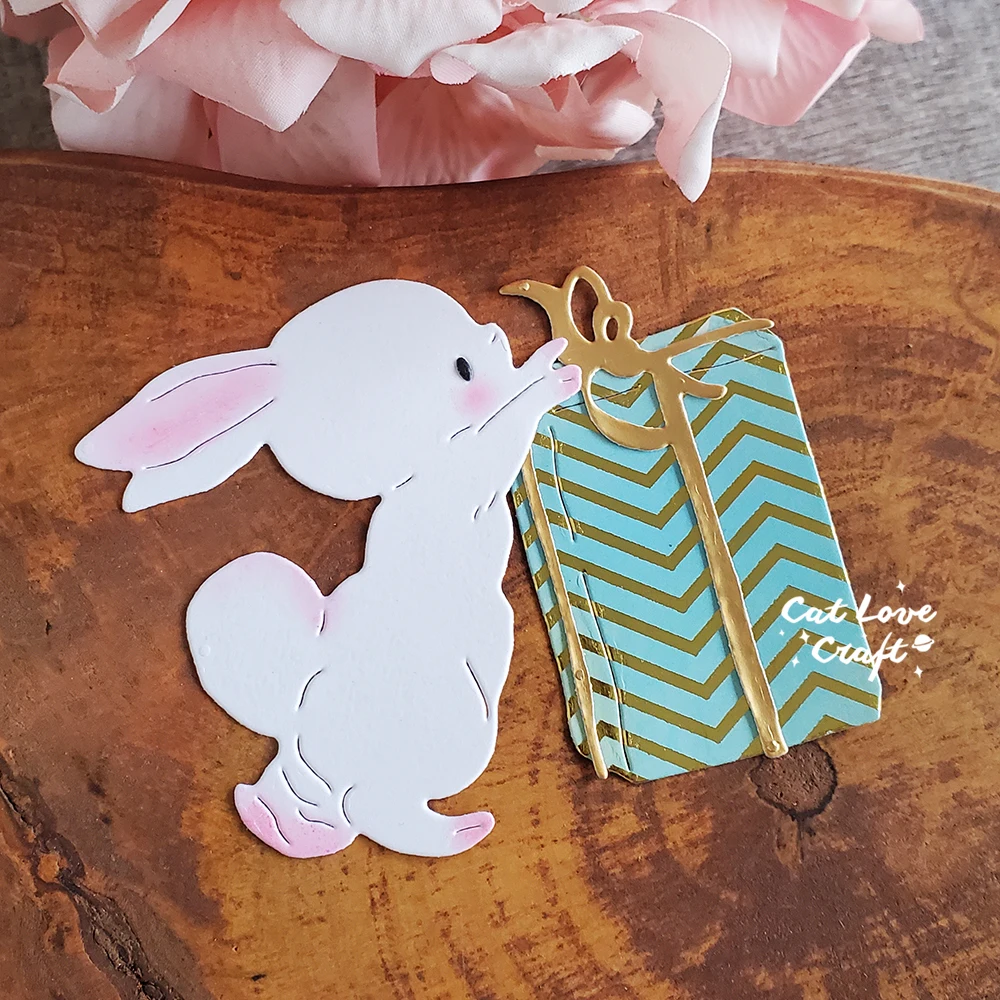 Catlove Present Rabbit Animal Metal Cutting Dies Scrapbooking Stencil Die Cuts Card Making DIY Craft Embossing New Dies For 2022