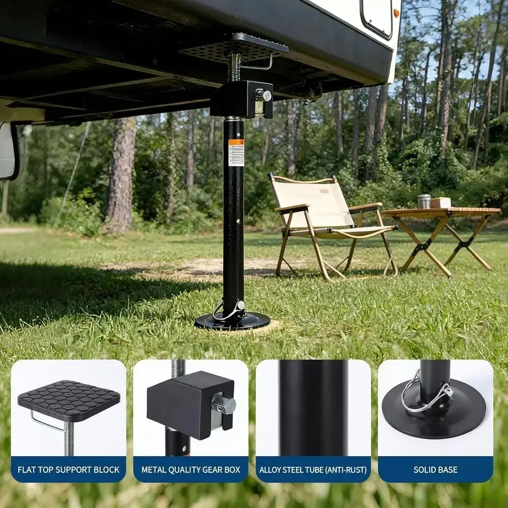 2 Pack RV Slide Out Supports Jack with a Flat Top Support Block, RV Stabilizer Jacks Supports Up to 10,000lbs, 21